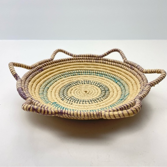 HANDMADE Coiled Woven Trinket 6” Wall Basket - Picture 3 of 7
